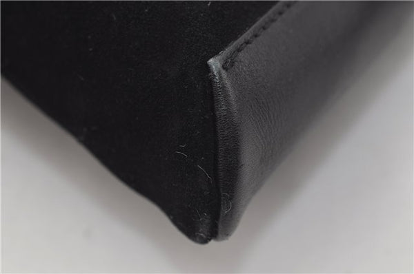 Authentic GUCCI Shoulder Cross Body Bag Purse Suede Leather Black 9323D