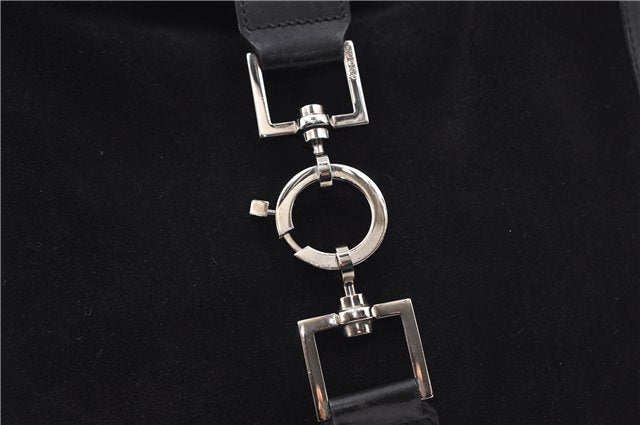 Authentic GUCCI Shoulder Cross Body Bag Purse Suede Leather Black 9323D