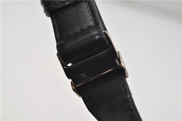 Authentic GUCCI Shoulder Cross Body Bag Purse Suede Leather Black 9323D