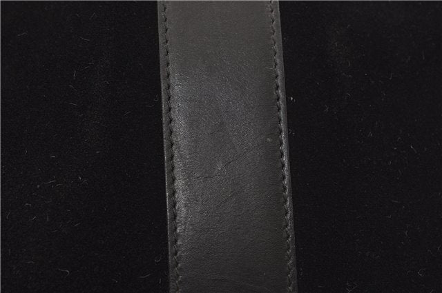 Authentic GUCCI Shoulder Cross Body Bag Purse Suede Leather Black 9323D