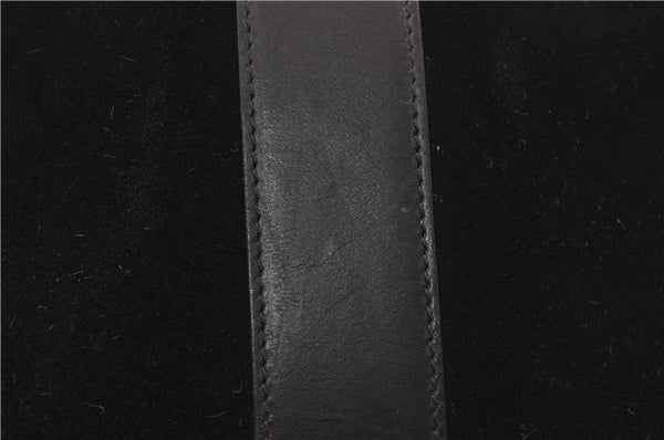 Authentic GUCCI Shoulder Cross Body Bag Purse Suede Leather Black 9323D