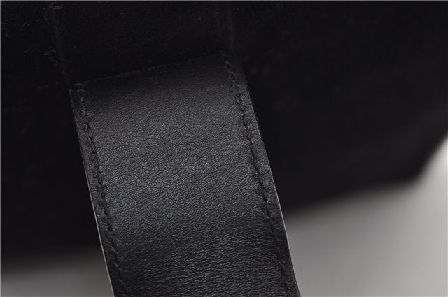 Authentic GUCCI Shoulder Cross Body Bag Purse Suede Leather Black 9323D