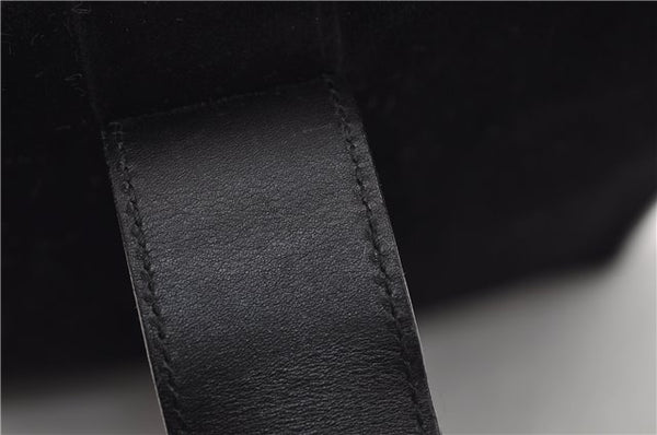 Authentic GUCCI Shoulder Cross Body Bag Purse Suede Leather Black 9323D