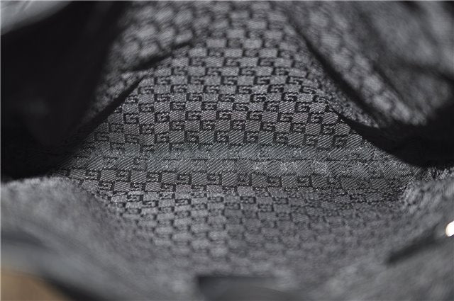 Authentic GUCCI Shoulder Cross Body Bag Purse Suede Leather Black 9323D