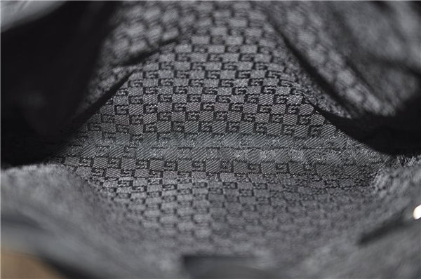 Authentic GUCCI Shoulder Cross Body Bag Purse Suede Leather Black 9323D