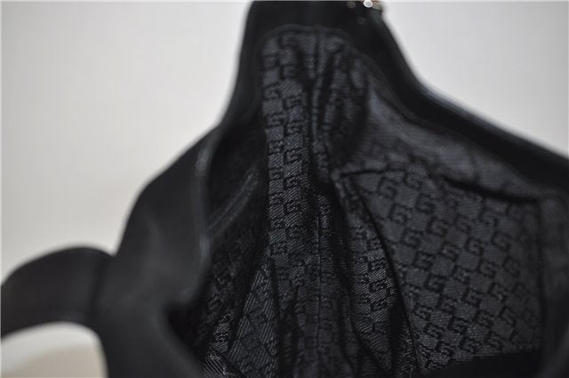 Authentic GUCCI Shoulder Cross Body Bag Purse Suede Leather Black 9323D