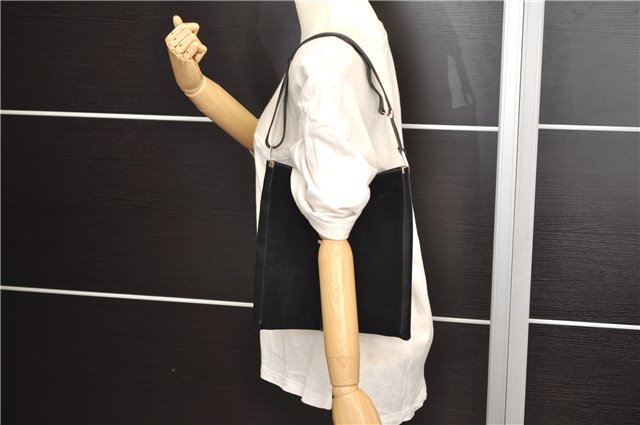 Authentic GUCCI Shoulder Cross Body Bag Purse Suede Leather Black 9323D