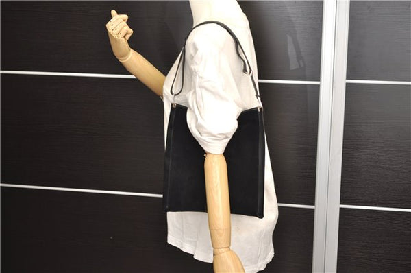 Authentic GUCCI Shoulder Cross Body Bag Purse Suede Leather Black 9323D