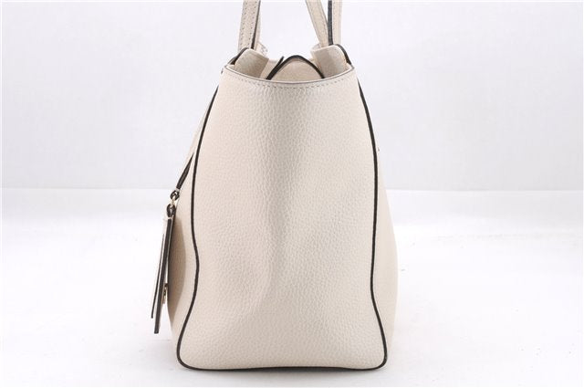 Authentic GUCCI Swing Medium Shoulder Tote Bag Leather 354408 Ivory 9323E