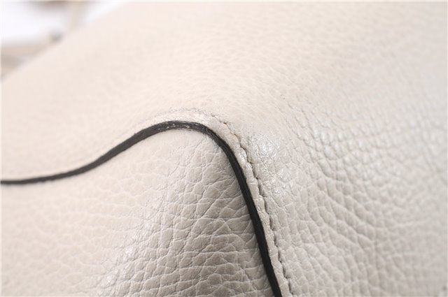 Authentic GUCCI Swing Medium Shoulder Tote Bag Leather 354408 Ivory 9323E