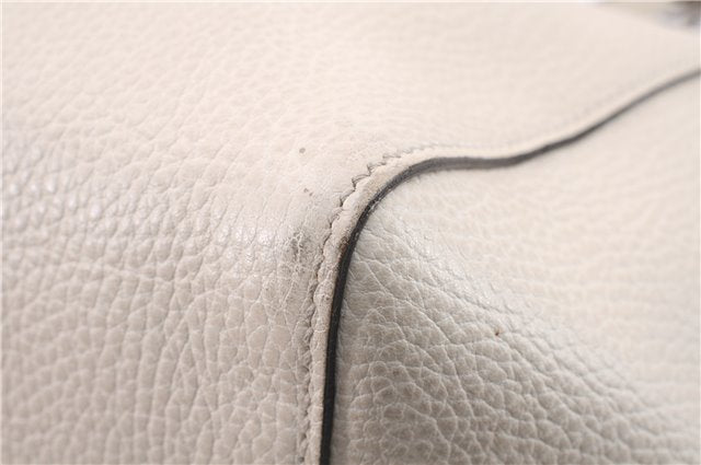 Authentic GUCCI Swing Medium Shoulder Tote Bag Leather 354408 Ivory 9323E