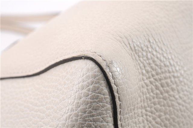 Authentic GUCCI Swing Medium Shoulder Tote Bag Leather 354408 Ivory 9323E