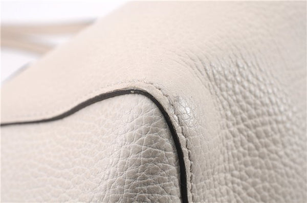 Authentic GUCCI Swing Medium Shoulder Tote Bag Leather 354408 Ivory 9323E