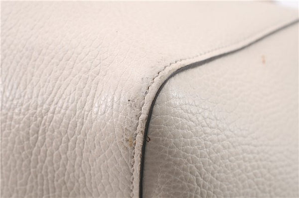 Authentic GUCCI Swing Medium Shoulder Tote Bag Leather 354408 Ivory 9323E