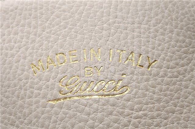 Authentic GUCCI Swing Medium Shoulder Tote Bag Leather 354408 Ivory 9323E