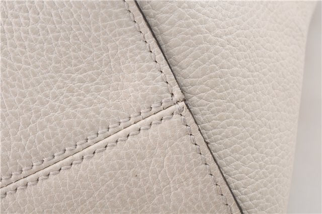 Authentic GUCCI Swing Medium Shoulder Tote Bag Leather 354408 Ivory 9323E