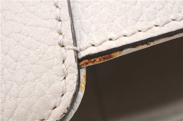 Authentic GUCCI Swing Medium Shoulder Tote Bag Leather 354408 Ivory 9323E