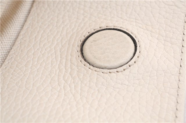 Authentic GUCCI Swing Medium Shoulder Tote Bag Leather 354408 Ivory 9323E
