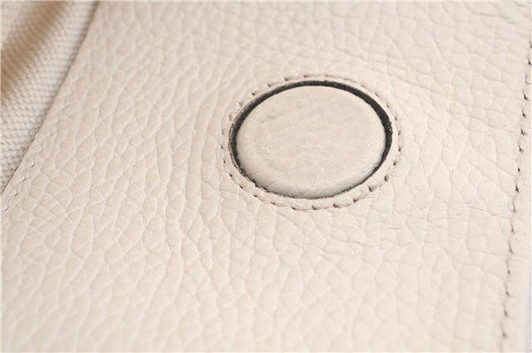 Authentic GUCCI Swing Medium Shoulder Tote Bag Leather 354408 Ivory 9323E