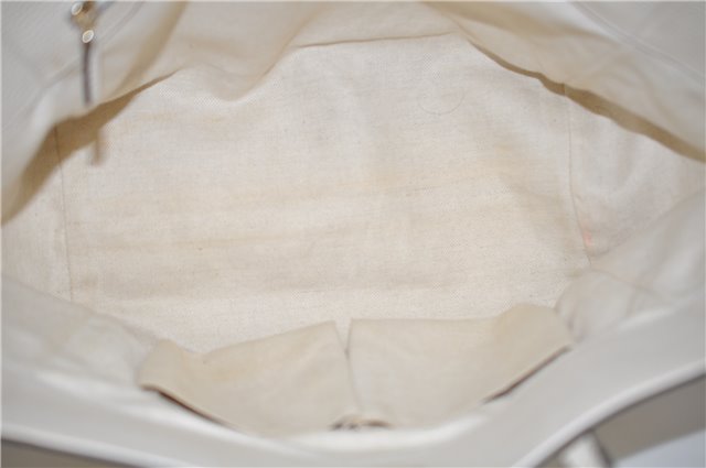 Authentic GUCCI Swing Medium Shoulder Tote Bag Leather 354408 Ivory 9323E