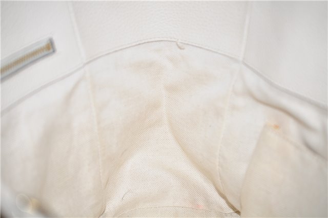 Authentic GUCCI Swing Medium Shoulder Tote Bag Leather 354408 Ivory 9323E