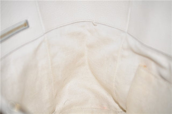 Authentic GUCCI Swing Medium Shoulder Tote Bag Leather 354408 Ivory 9323E