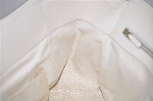 Authentic GUCCI Swing Medium Shoulder Tote Bag Leather 354408 Ivory 9323E