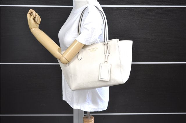 Authentic GUCCI Swing Medium Shoulder Tote Bag Leather 354408 Ivory 9323E