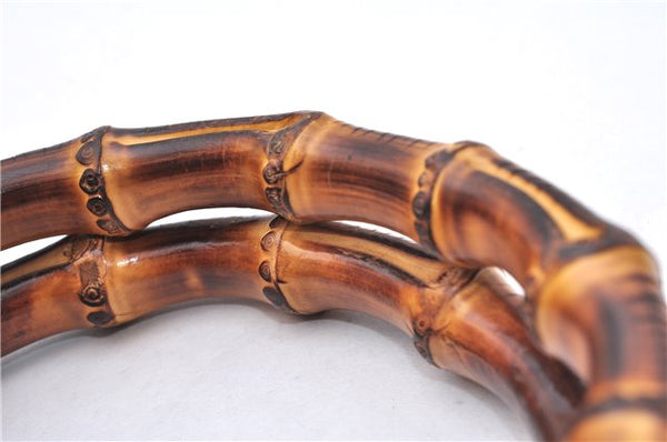 Authentic GUCCI Bamboo Shopper Large 2Way Hand Shoulder Bag Leather Blue 9324E