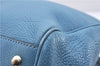 Authentic GUCCI Bamboo Shopper Large 2Way Hand Shoulder Bag Leather Blue 9324E