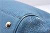 Authentic GUCCI Bamboo Shopper Large 2Way Hand Shoulder Bag Leather Blue 9324E