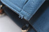 Authentic GUCCI Bamboo Shopper Large 2Way Hand Shoulder Bag Leather Blue 9324E