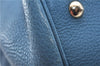Authentic GUCCI Bamboo Shopper Large 2Way Hand Shoulder Bag Leather Blue 9324E