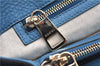 Authentic GUCCI Bamboo Shopper Large 2Way Hand Shoulder Bag Leather Blue 9324E