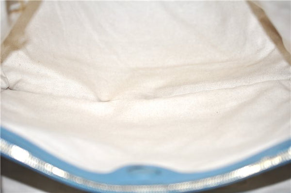 Authentic GUCCI Bamboo Shopper Large 2Way Hand Shoulder Bag Leather Blue 9324E