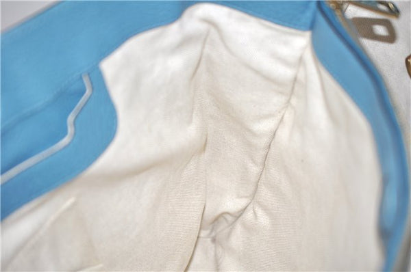 Authentic GUCCI Bamboo Shopper Large 2Way Hand Shoulder Bag Leather Blue 9324E