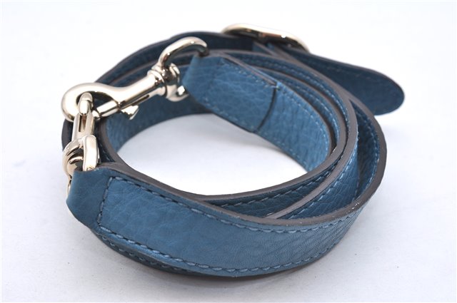 Authentic GUCCI Bamboo Shopper Large 2Way Hand Shoulder Bag Leather Blue 9324E