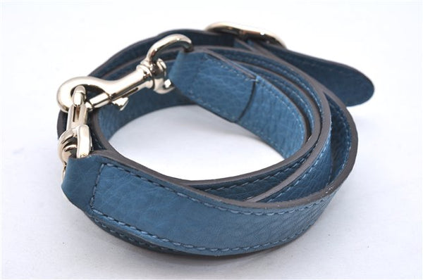 Authentic GUCCI Bamboo Shopper Large 2Way Hand Shoulder Bag Leather Blue 9324E