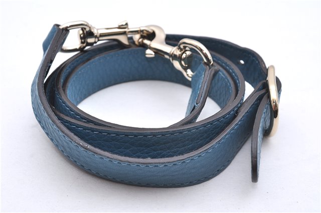 Authentic GUCCI Bamboo Shopper Large 2Way Hand Shoulder Bag Leather Blue 9324E