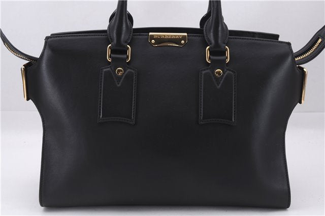 Authentic BURBERRY Vintage Leather 2Way Shoulder Hand Bag Black 9325E