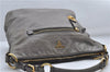 Authentic PRADA Leather 2Way Shoulder Tote Bag Gray 9326D