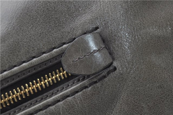 Authentic PRADA Leather 2Way Shoulder Tote Bag Gray 9326D