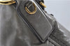 Authentic PRADA Leather 2Way Shoulder Tote Bag Gray 9326D