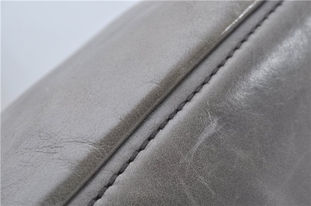 Authentic PRADA Leather 2Way Shoulder Tote Bag Gray 9326D