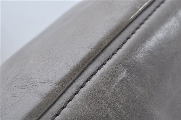 Authentic PRADA Leather 2Way Shoulder Tote Bag Gray 9326D
