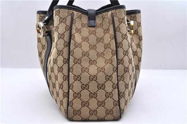 Authentic GUCCI Shoulder Tote Bag GG Canvas Leather 232957 Brown Black 9327D