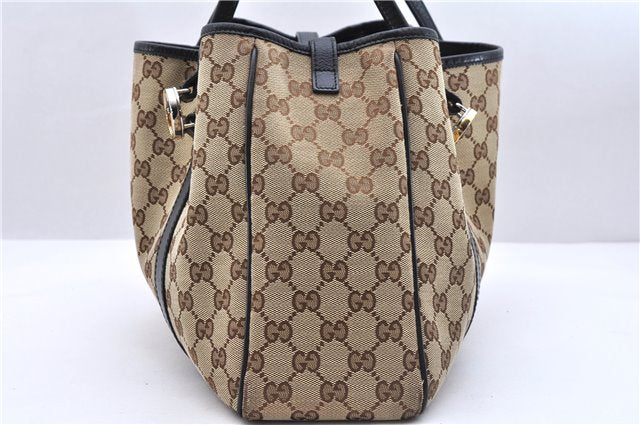 Authentic GUCCI Shoulder Tote Bag GG Canvas Leather 232957 Brown Black 9327D