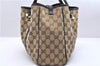 Authentic GUCCI Shoulder Tote Bag GG Canvas Leather 232957 Brown Black 9327D