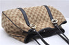 Authentic GUCCI Shoulder Tote Bag GG Canvas Leather 232957 Brown Black 9327D