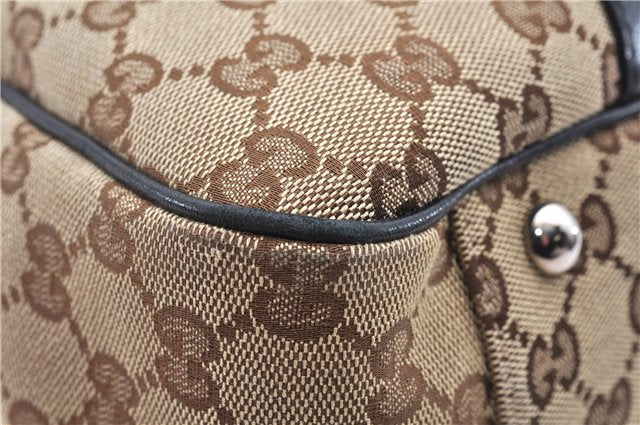 Authentic GUCCI Shoulder Tote Bag GG Canvas Leather 232957 Brown Black 9327D